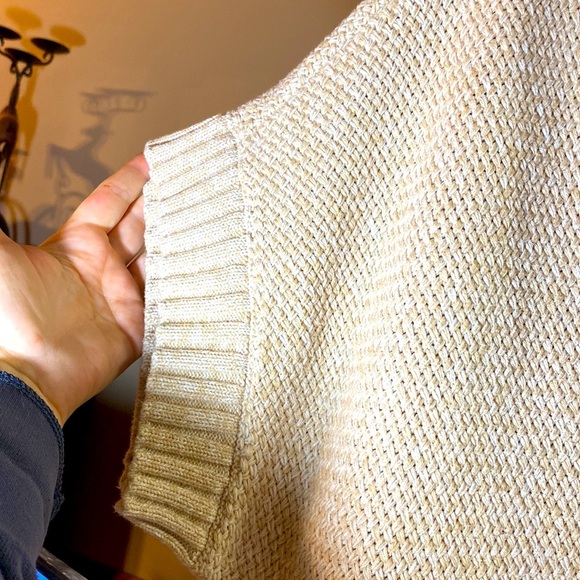 TOMMY HILFIGER PLUS SIZE BEIGE TAN CHUNKY SHORT SLEEVE KNIT COCOON SWEAT… - Picture 7 of 15